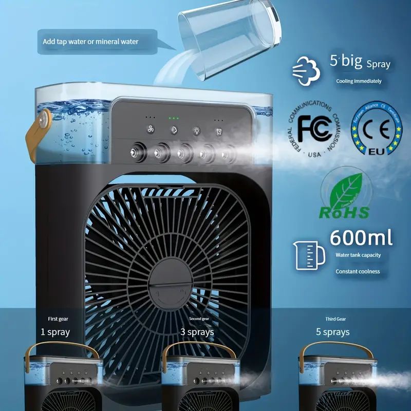 Ventilador y Humidificador portátil para el hogar